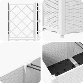 vidaXL Γλάστρα Κήπου 5 τμχ. Λευκό 120 x 120 x 143 εκ. PP
