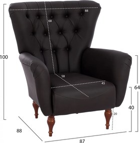 ΠΟΛΥΘΡΟΝΑ ΜΠΕΡΖΕΡΑ Τ. CHESTERFIELD ΣΕ ΧΡΩΜΑ ΚΑΦΕ HM9217.03 87x88x100 εκ.