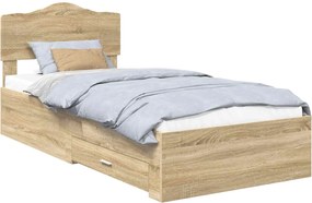 vidaXL Σκελετός Κρεβατιού Δρύς Sonoma 100 x 200 cm Επεξεργασμένο ξύλο