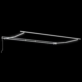 vidaXL Αυτόματη Ανασυρόμενη Τέντα  με LED Λευκή 500x300 εκ