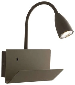 Φωτιστικό Τοίχου - Απλίκα Με Usb I-Gulp-AP FNG Brown Luce Ambiente Design Metal