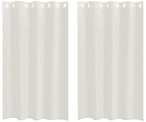 vidaXL Κουρτίνες με κουρτίνες 2 pcs Κρεμ 140 x 175 εκ. Πολυεστέρας