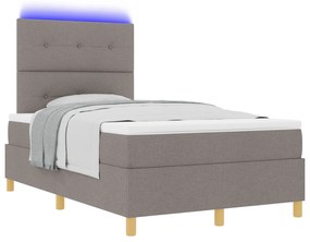 vidaXL Κρεβάτι με ελατήριο  με στρώμα & LED Ταπί 120x190 εκ Ύφασμα