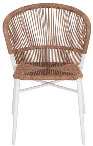 Καρέκλα LYNN C6267.02 Αλουμινίου Λευκή με P.E. Rattan Φυσικό 57x61x79Υ εκ. 57x61x79 εκ.