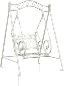 vidaXL Πάγκος Κούνια Ατσάλι 113 x 121,5 x 168 εκ. Αντίκες Λευκό