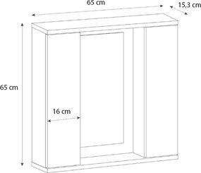 Καθρέπτης μπάνιου Surra Μegapap χρώμα λευκό 65x15,3x65εκ.