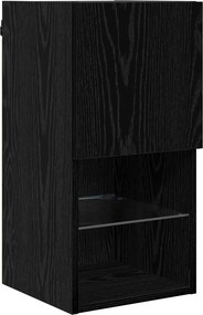 vidaXL Μονάδα Τοίχου Τηλεόρασης 6 pcs Μαύρη Οξυά Επεξεργασμένο ξύλο