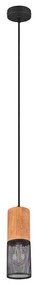 Φωτιστικό Οροφής Tosh 304300132 Ø10x150cm Natural-Black Trio Lighting Metal,Wood