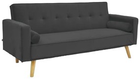 Sofa-bed Success 3-seater velvet fabric in anthracite shade 190x80x84cm 190x80x84 εκ.