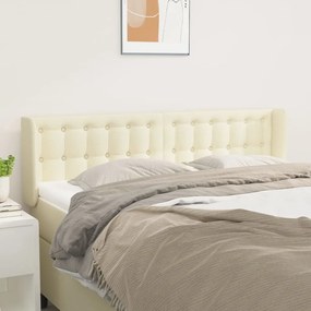vidaXL Κεφαλάρι με Πτερύγια Κρεμ 147x16x78/88 εκ. Συνθετικό Δέρμα