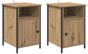 vidaXL Κομοδίνο 2 pcs Artisan Oak 40 x 42 x 60 εκ. Επεξεργασμένο ξύλο