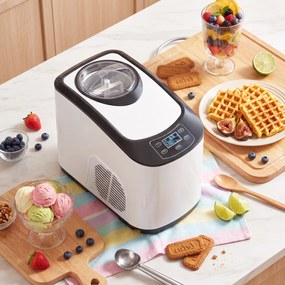 Παγωτομηχανή χωρίς προκατάψυξη με ενσωματωμένο συμπιεστή, 1,5L, λευκό