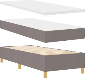 vidaXL LED Κρεβάτι με βάθρο με στρώμα Taupe 80 x 200 cm ύφασμα