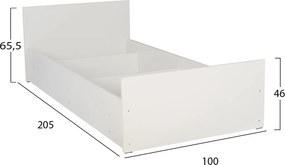 ΚΡΕΒΑΤΙ ADLER ΜΕΛΑΜΙΝΗΣ ΜΟΝΟ ΓΙΑ ΣΤΡΩΜΑ 90Χ200εκ. ΛΕΥΚΟ HM2433.03