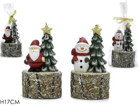 Χριστουγεννιάτικο Κερί Με Χαρακτήρες 17cm Σε 2 Σχέδια