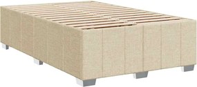 vidaXL Κρεβάτι Boxspring με Στρώμα Κρεμ 120x200 εκ. Υφασμάτινο