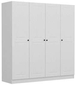 Ντουλάπα Τετράφυλλη Kale Mebran 506MNR2455 180x52x210cm White Τετράφυλλη