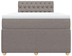 Κρεβάτι Boxspring με Στρώμα Taupe 120x200 εκ. Υφασμάτινο - Μπεζ-Γκρι