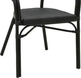 Πολυθρόνα Elyza pakoworld μαύρο αλουμίνιο-μαύρο textilene 57x62x84εκ