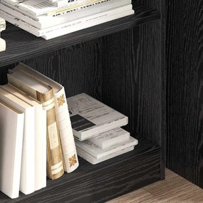 vidaXL Ράφι Βιβλίων Μαύρη Οξυά 80 x 24 x 109 εκ. Επεξεργασμένο ξύλο