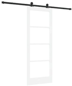 vidaXL Συρόμενη Πόρτα Χειροκίνητος Λευκό 78 x 202 εκ. Ξύλο και μέταλλο