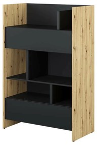 Βιβλιοθήκη Concept Pro Lenart AH151, Ανοιχτό, Με συρτάρια, Πλαστικοποιημένη μοριοσανίδα, Αριθμός συρταριών: 2, 138x92x46cm, 63 kg | Epipla1.gr