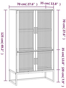 vidaXL Ντουλάπι 70 x 35 x 125 εκ. από Επεξεργασμένο Ξύλο
