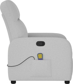 vidaXL καρέκλα ανάκλισης μασάζ Cloud Grey Fabric