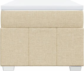 vidaXL Κρεβάτι Boxspring με Στρώμα Κρεμ 90x200 εκ.Υφασμάτινο