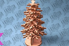 Σετ των 3 Intra απο ξύλο plywood 3mm-4mm πάχος - Χριστουγεννιάτικο Δέντρο Κόψιμο με Λέιζερ  Δίασταση 15x15 cm INTRAFABR-79603080