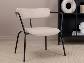 Καρέκλα Dallas 1711, Beige, Μαύρο, 69x68x49cm, 9 kg, Ταπισερί, Μεταλλικά, Μπράτσα | Epipla1.gr