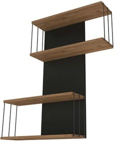 Ράφι Τοίχου Ανθρακί / Δρυς CRELOE 65x19x96
