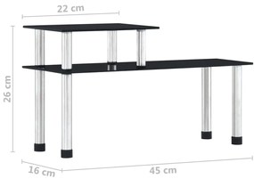 vidaXL Ραφιέρα Κουζίνας Μαύρη 45x16x26 εκ. από Ψημένο Γυαλί