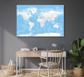 Εικόνα στον κομψό παγκόσμιο χάρτη από φελλό - 120x80  peg