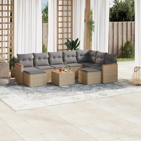 vidaXL Patio Sofa Set 10-θέσια Μικτό μπεζ
