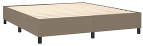 Κρεβάτι Boxspring με Στρώμα &amp; LED Taupe 160x200 εκ. Υφασμάτινο - Μπεζ-Γκρι