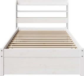 vidaXL Πλαίσιο Κρεβατιού Κεφαλάρι Λευκό 75x190εκ. Μασίφ Πεύκο