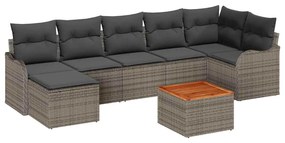 vidaXL Σετ Καναπέ Κήπου 8 pcs Γκρι Πολυ ράταν