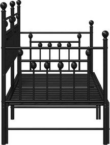 vidaXL Σκελετός κρεβατιού ημέρας Μαύρο 75 x 190 cm Ατσάλι