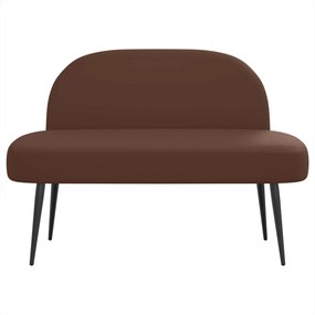 vidaXL Δερμάτινος Πάγκος με Πλάτη Καφέ 110 x 60 x 76 cm Τεχνητό Δέρμα