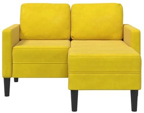 vidaXL 2θέσιος καναπές με καναπέ σε σχήμα L κίτρινο 125 εκ. Βελούδινος