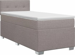 vidaXL Κρεβάτι box spring με στρώμα Taupe 90 x 200 cm Ύφασμα
