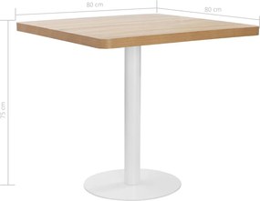 vidaXL Τραπέζι Bistro Ανοιχτό Καφέ 80 x 80 εκ. από MDF