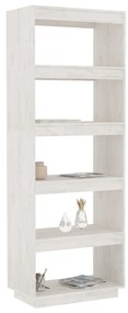 vidaXL Βιβλιοθήκη/Διαχωριστικό Χώρου Λευκό 60x35x167 εκ. Μασίφ Πεύκο