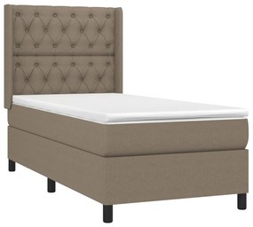 vidaXL Κρεβάτι Boxspring με Στρώμα &amp; LED Taupe 80x200 εκ. Υφασμάτινο