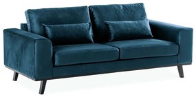 Καναπές Seattle K108, Αριθμός θέσεων: 3, Μπλε, 203x92x85cm, Ταπισερί, Πόδια: Ξύλο | Epipla1.gr