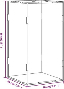 vidaXL Κουτί Βιτρίνας Διαφανές Ακρυλικό 20x20x38 εκ.