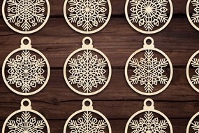 Intra απο ξύλο plywood 3mm-4mm πάχος Cut Christmas Ball 16 Δίασταση 8x8 cm INTRAFABR-79430642