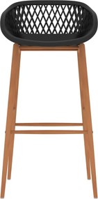 vidaXL Καρέκλες Μπαρ 2 τεμ. Μαύρες