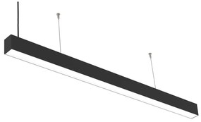 Κρεμαστό φωτιστικό LED 30W 3000K από αλουμίνιο σε μαύρη απόχρωση D:90cm (6042-90-BL)